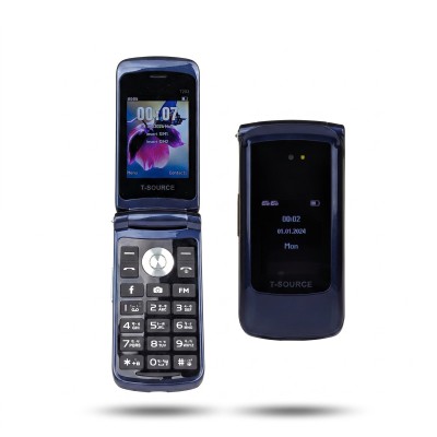 T-Source T203 Dual Display Folding Mobile Phone  (BLUE)